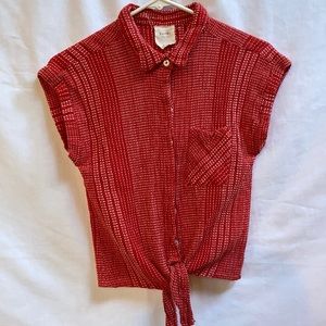 Harper Heritage button and tie front top